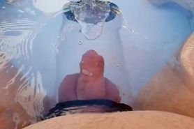 Pumping dick in the pool. (Slowmotion)