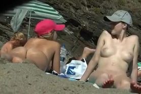 Naked at the Beach Video Two Pussies Filmed Voyeur