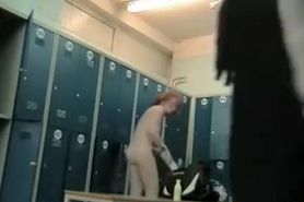 Redhead amateur shows her sexy body in changing room