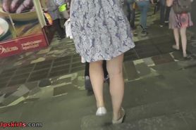 Accidental upskirt clip surprises with blonde girlfriend
