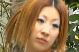 Arousing Japanese brunette gets tricked during hot street sharking