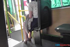 Most Good non-professional arse on bus up petticoat clip