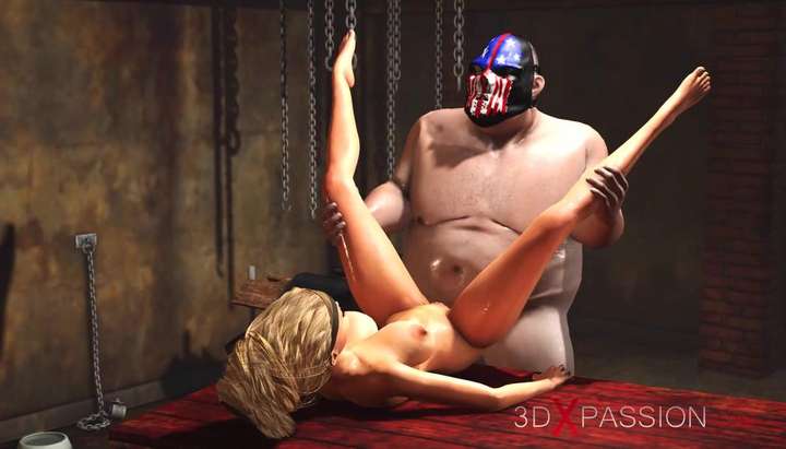 3DXPASSION - Super hardcore in a basement. Fat man fucks hard a sexy blonde  slave - Tnaflix.com