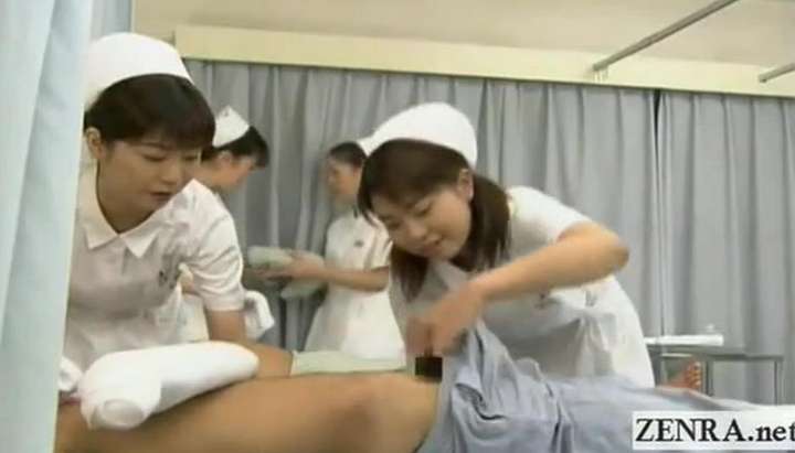 Subtitles CFNM Japanese nurses handjobs - Tnaflix.com