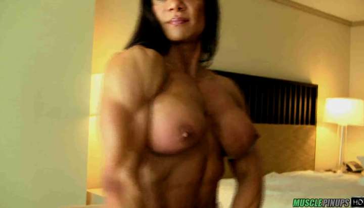Busty latina muscle hottie Marina poses and flexes nude - Tnaflix.com
