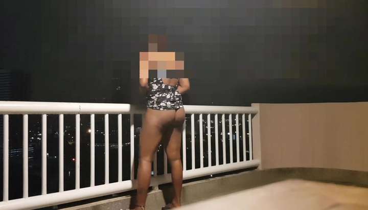 black voyeur balcony masturbation