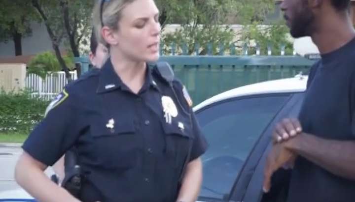 Gorgeous Blonde Female Cop In Uniform Sucking On Black Dick - Tnaflix.com