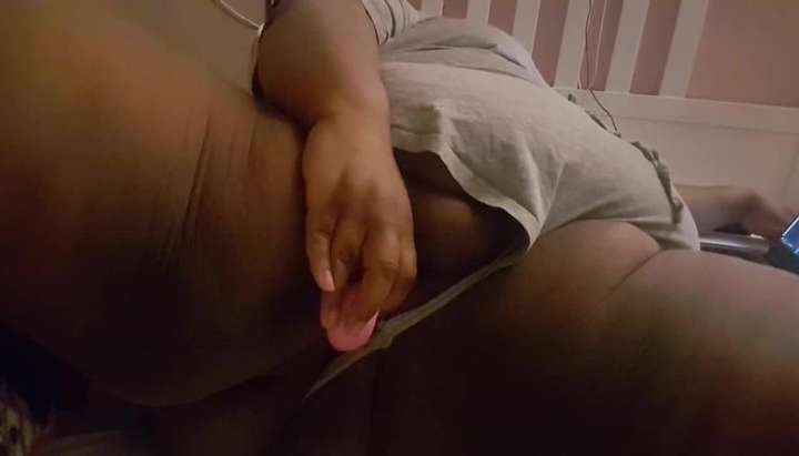 Ebony Bbw / ssbbw toying with fat pussy and cumming on a pink vibrator  TNAFlix Porn Videos