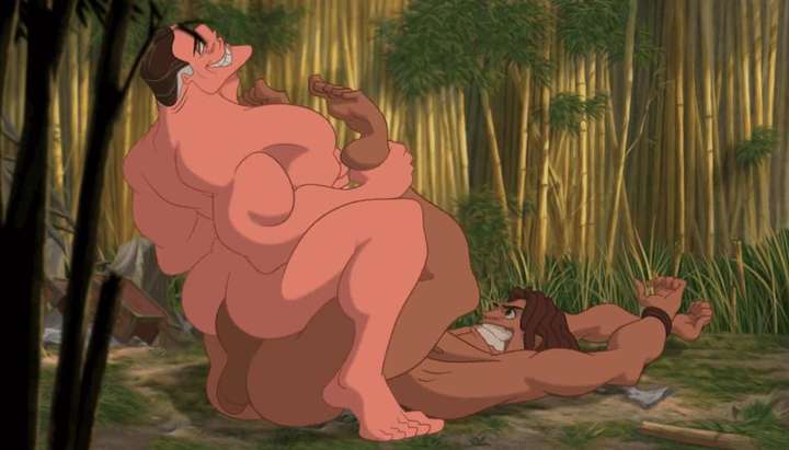 Nude Tarzan Cartoons - Clayton rides Tarzan's cock - Tnaflix.com