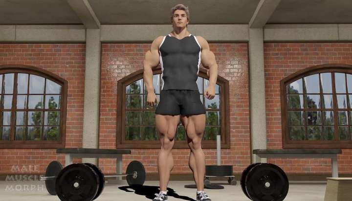 Shemale Muscle Morphs - Gregori grows huge_male muscle morph animation - Tnaflix.com
