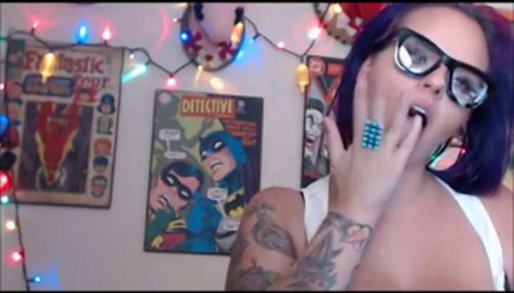 Busty Tattoo Cumshot - Busty tattooed girl cum covered on cam TNAFlix Porn Videos
