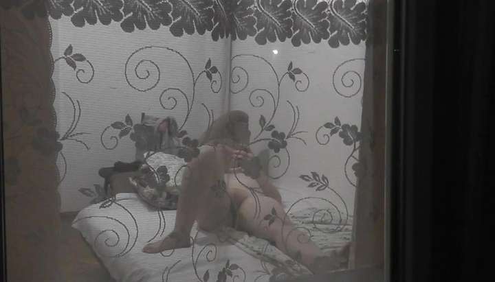 nude wife masturbating in window