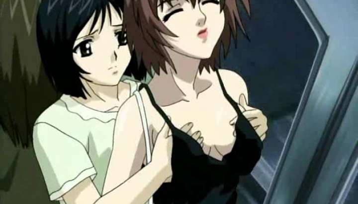 Finggering Lesbian Anime Girls - Anime lesbians rubbing round tits - Tnaflix.com