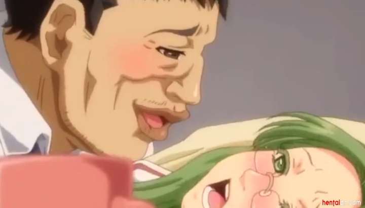 Green-haired Anime Girl Drilled by Fat Man - Tnaflix.com
