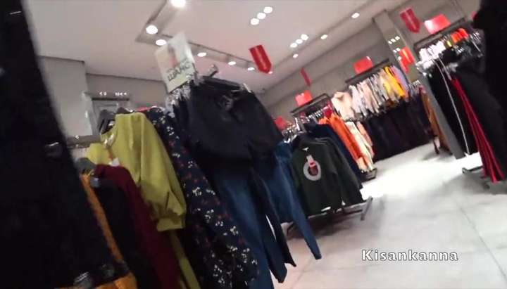 Fitting In Store - I walked with a friend to the shops and in the fitting room could not  resist and arranged a Blowjob TNAFlix Porn Videos