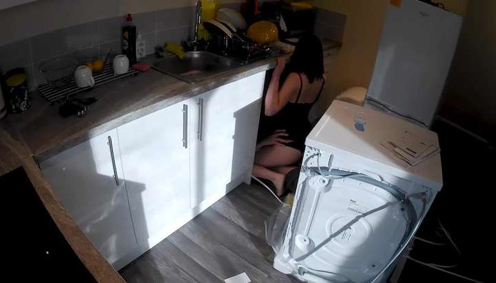Horny wife seduces plumber in the kitchen while husband at work TNAFlix Porn Videos picture