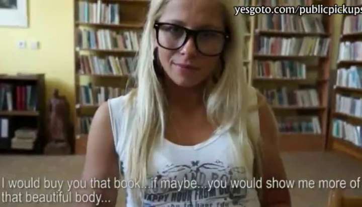 Cute amateur blonde bookworm girl anal fucked for some cash TNAFlix Porn Videos photo