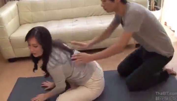 japanese wife yoga with son