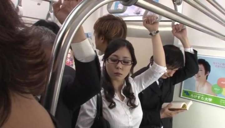 japanese wife with husband in bus