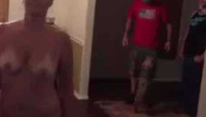 Nervous wife strips totally naked for 2 delivery men TNAFlix Porn Videos photo