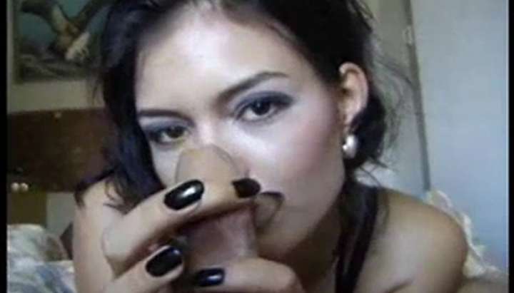 goth girl brings thin cock to agony with teasing handjob - Tnaflix.com