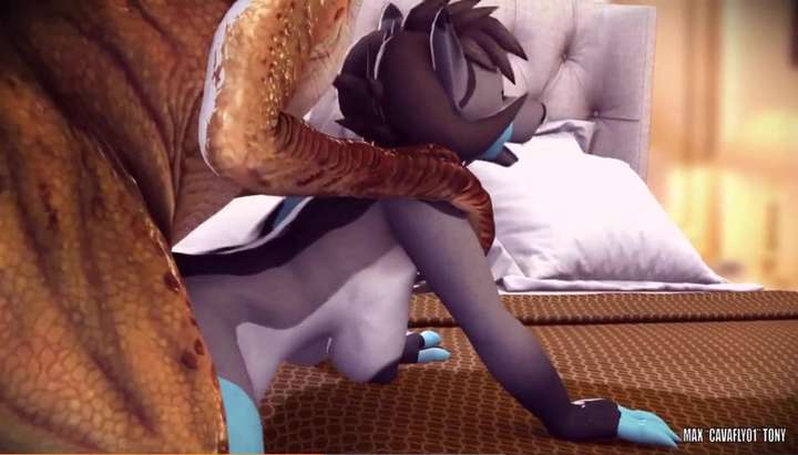 Furry Wolf Oral Sex - Furry Wolf Girl and Dinosaur - Yiff animation - Tnaflix.com