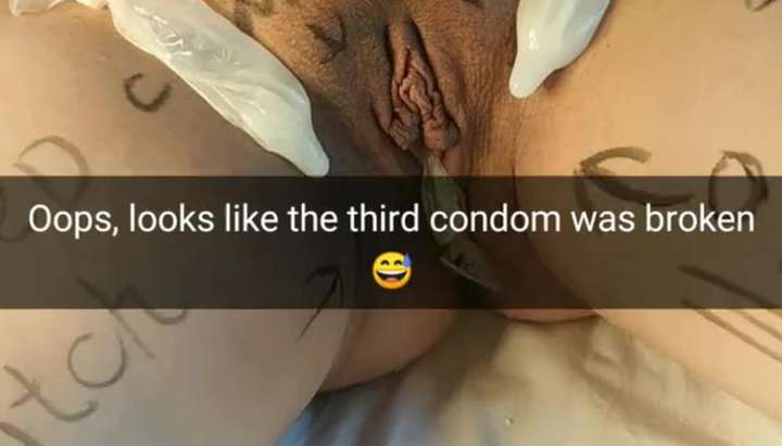 I screw you wife so hard! Even the condom broke and my cum get inside her womb Cuckold