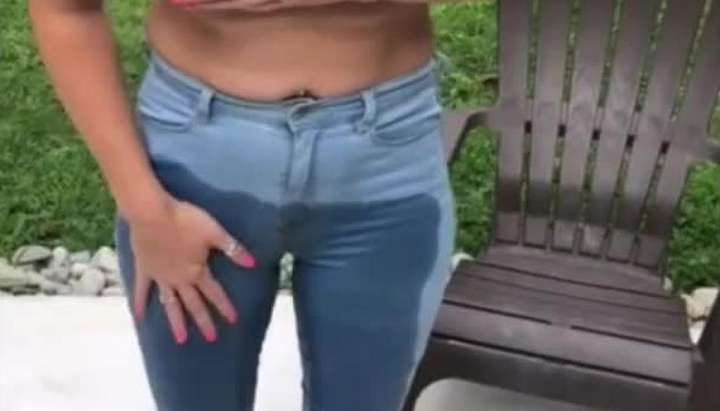 Lesbian Pissing Pants - Waiting for you to watch her pee her pants - Tnaflix.com