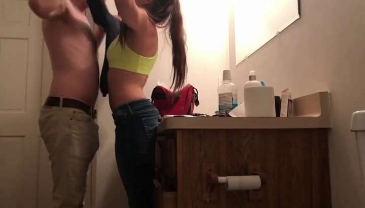 Older Brother with Big Dick Fucks Younger Sister on the Table instead of Ho  - Tnaflix.com