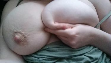 Playing with my big tits on video
