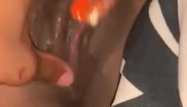 black girl rubbing her pussy