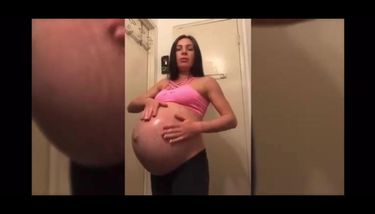 My huge preggo belly on a webcam