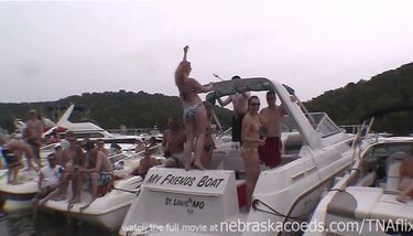 many random women flashing their perfect tits on lake