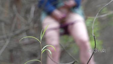 Peeping Tom on teen play with pussy in forest, public masturbation ...