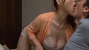 Uncensored Japanese MILF sex busty step mom sucking cock