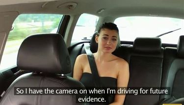 Fake taxi driver fucking shaved pussy in his car