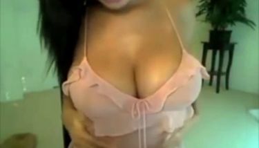 Striptease on webcam of girl with GREAT tits